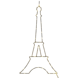 Biała dekoracja LED w kształcie wieży Eiffel'a Opjet Paris Paris, dł. 50 cm