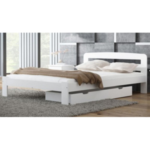 Łóżko drewniane Sara 160x200 białe z materacem piankowym