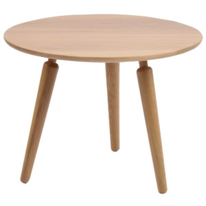 Stolik z drewna dębowego Folke Cappuccino, wys. 45 cmx∅ 60 cm