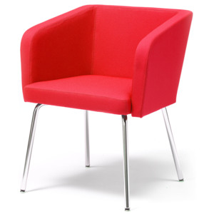 Fotel konferencyjny STRATFORD, podstawa nogi proste, czerwony