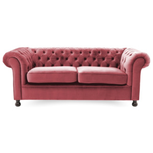 Czerwona sofa 3-osobowa Vivonita Chesterfield