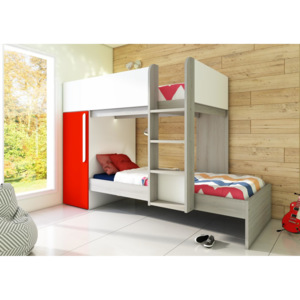 Łóżko piętrowe dla dwójki dzieci Bo7 - czerwony - Łóżko piętrowe bez szuflady Bo7
