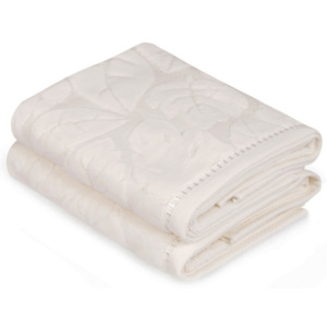 Zestaw 2 kremowych ręczników Madame Coco, 50x90 m