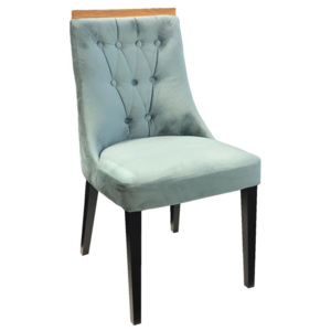 Krzesło tapicerowane KAMELIA z pikowanym oparciem, nogi dębowe