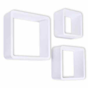 3 półki wiszące Cube - biały