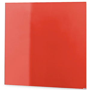 Szklana tablica suchościeralna, 300x300 mm, żywa czerwień