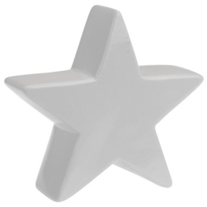 Gwiazda dekoracyjna z porcelany 14x4 cm