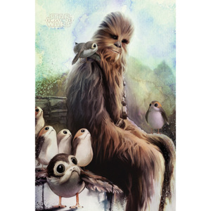 Plakat, Obraz Star Wars The Last Jedi - Chewbacca Porgs, (61 x 91,5 cm)