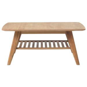 Stolik z półką z litego drewna dębowego Unique Furniture Rho