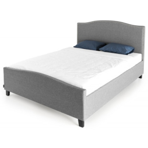 Łóżko Knapper 140x200 z materacem Memory Visco Premium, szare
