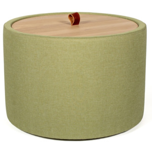 Zielony stolik ze zdejmowanym blatem z drewna dębowego Askala Ibisco, ⌀ 56 cm