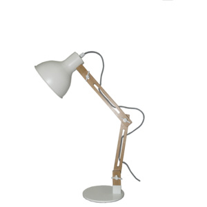Lampa biurkowa 46x40x15 cm Light Prestige Patu brązowo-biała