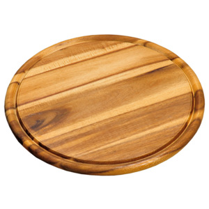 Deska do krojenia z drewna akacjowego, okrągła podstawka do serwowania dań