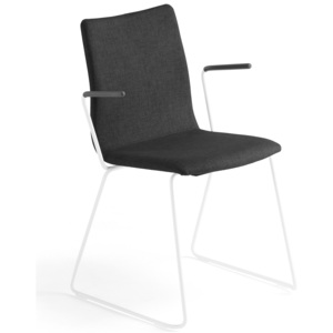 Krzesło konferencyjne OTTAWA, podłokietniki, czarny, biały