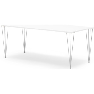 Stół do jadalni ZADIE, 2000x800 mm, laminat HPL, biały, chrom