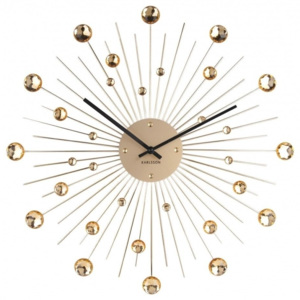 Zegar ścienny z kryształu w kolorze złota Karlsson Sunburst