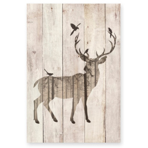 Obraz na drewnie Surdic Watercolor Deer, 40x60 cm