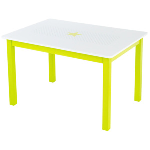 Stolik do pokoju dziecięcego w kolorze białym i zielonym, drewniany stolik, biały stolik, zielony stolik, meble dziecięce, stolik