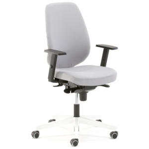 Czarne krzesło biurowe ETON biały krzyżak szara tkanina