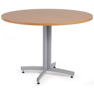 Stół do stołówki SANNA, Ø 1100x720 mm, laminat, buk, szary