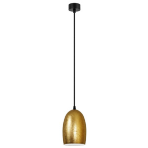 Lampa wisząca w złotej barwie z czarnym kablem Sotto Luce Ume