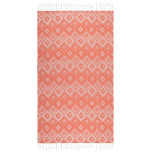 Pomarańczowy ręcznik hammam z bawełnianych i bambusowych włókien Begonville Joy, 180x95 cm