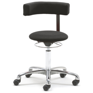 Krzesło aktywne TWIST, obrotowe oparcie, tkanina, czarny