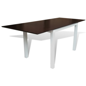 Rozkładany stół jadalniany, kauczuk, brązowo-biały, 190 cm