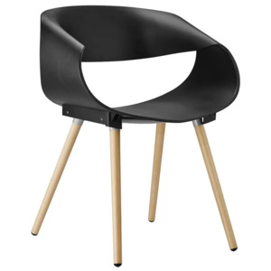 Krzesło gięte design z tworzywa do biura salonu CZARNE