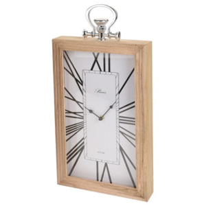 Zegar kominkowy - drewniany, biały 43cm