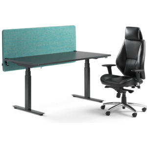 Zestaw mebli biurowych biurko elektryczne Modulus + krzesło biurowe Stirling + ścianka Zip