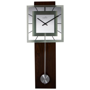Zegar ścienny "Retro Pendulum Square RC" (srebrny) Nextime