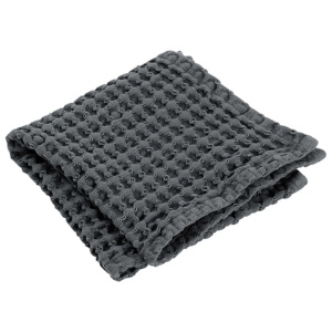 Blomus Waflowy ręcznik do rąk CARO szaro-czarny 30 x 30 cm