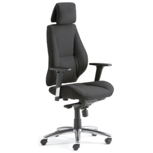 Krzesło biurowe STRILING, wysokie oparcie, tkanina, czarny