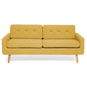 Żółta sofa 3-osobowa Vivonita Ina