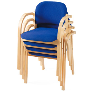 Krzesło konferencyjne DIGBY, podłokietniki, niebieski, buk