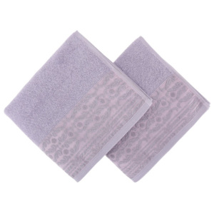 Zestaw 2 fioletowych ręczników z czystej bawełny Handy, 50x90 cm