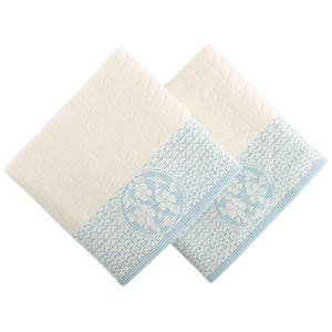 Zestaw 2 ręczników z niebieskim elementem Amada, 50x90 cm