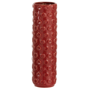 Czerwony wazon ceramiczny J-Line Spheres, wys. 35 cm