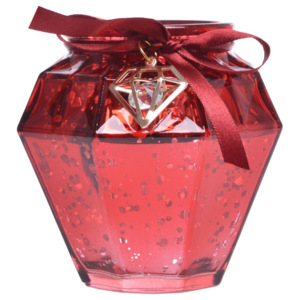 Czerwony świecznik szklany Ewax, wys. 9 cm