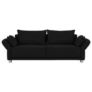 Czarna 3-osobowa sofa rozkładana ze schowkiem Windsor & Co Sofas Casiopeia