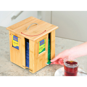 Obrotowa skrzynka na herbatę z bambusa, pojemnik do kuchni, pudełko na herbatę, pojemnik na żywność, akcesoria kuchenne, Kesper