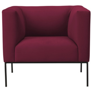 Czerwony fotel z metalowymi nogami Windsor & Co Sofas Neptune