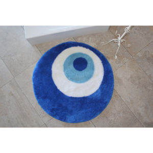 Okrągły niebieski dywanik łazienkowy Eye