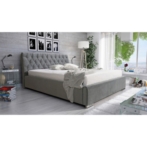 Łóżko Marsylia 180/200 - tapicerowane - szare