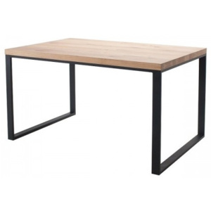 Stół OLIBO na wymiar drewno lite stelaż metalowy czarny