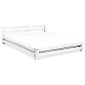 Białe łóżko 2-osobowe z drewna świerkowego Benlemi Double, 180x200 cm