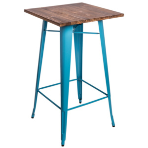 Stół barowy Paris Wood 106x60x60 cm D2.Design niebieski