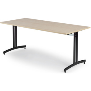 Stół do stołówki SANNA, 1800x700x720 mm, laminat, brzoza, czarny