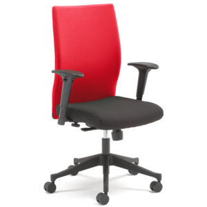 Krzesło biurowe MILTON, tkanina, czarny, czerwony